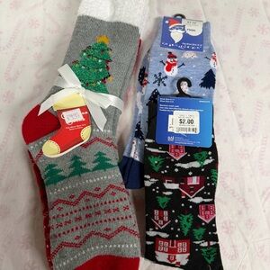 Festive Holiday Socks Set new with tags.